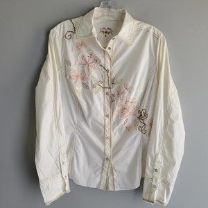 Love Polly Long Sleeve Embroidered Button Up